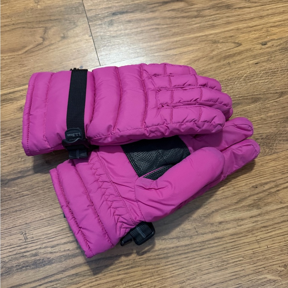 LL Bean Ski Gloves - goose down insulation and sheepskin leather grip